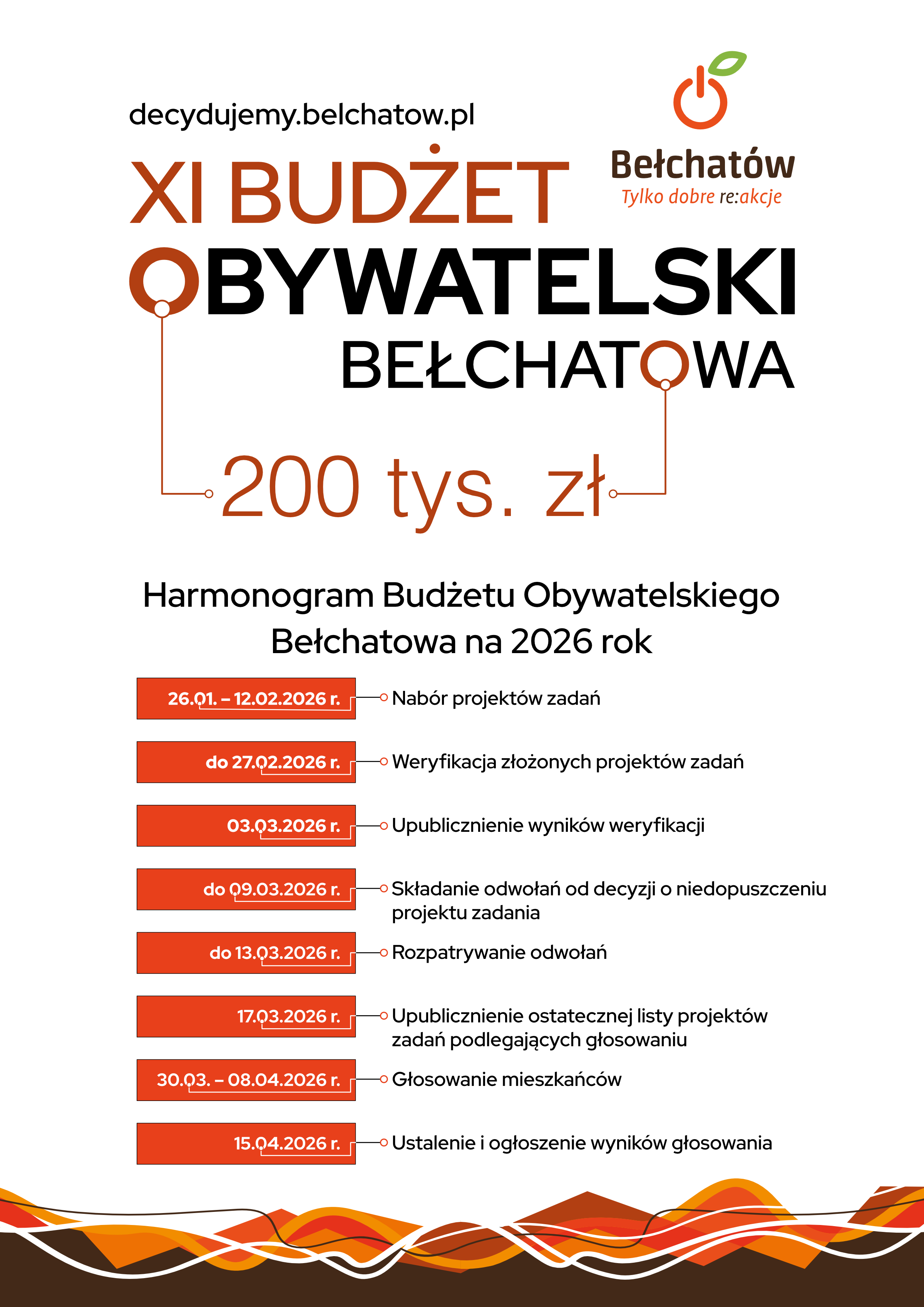Plakat Budżet Obywatelski Bełchat&oacute;w 2026